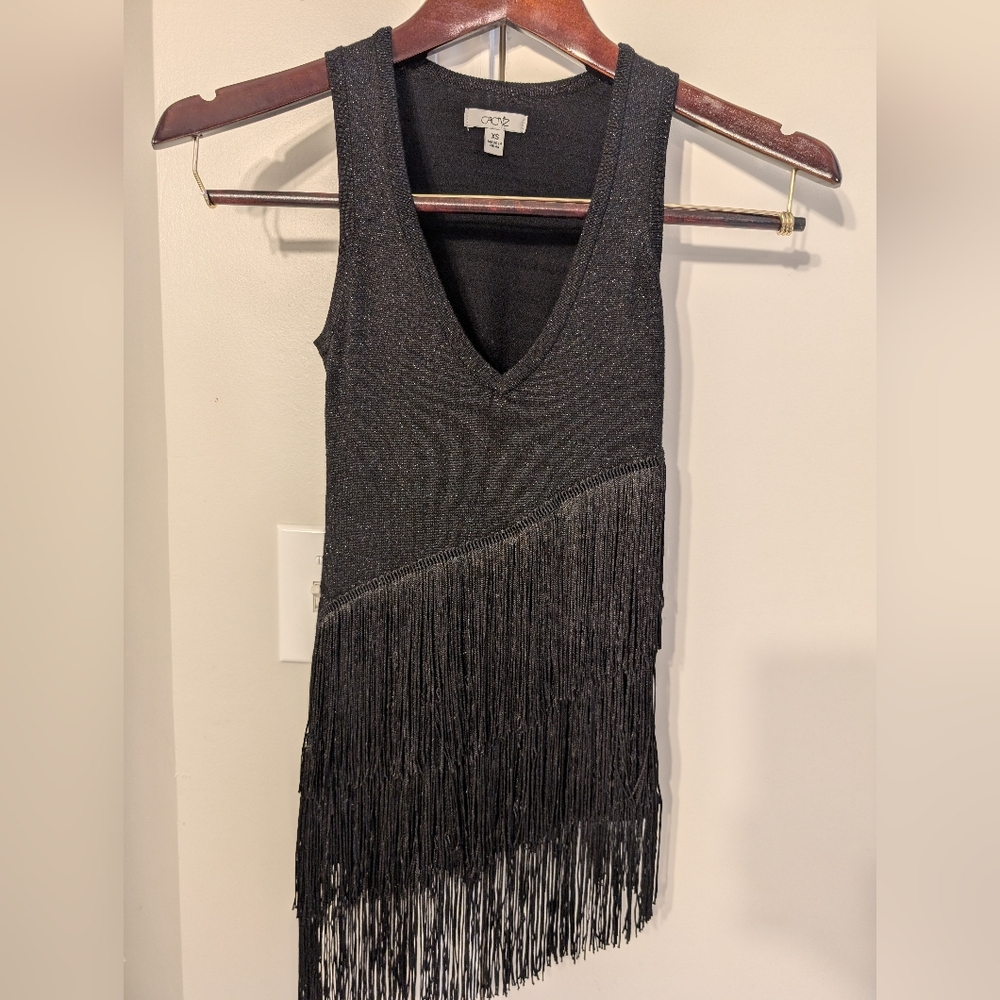 Cache Fringe Tank Top Xs - image 1